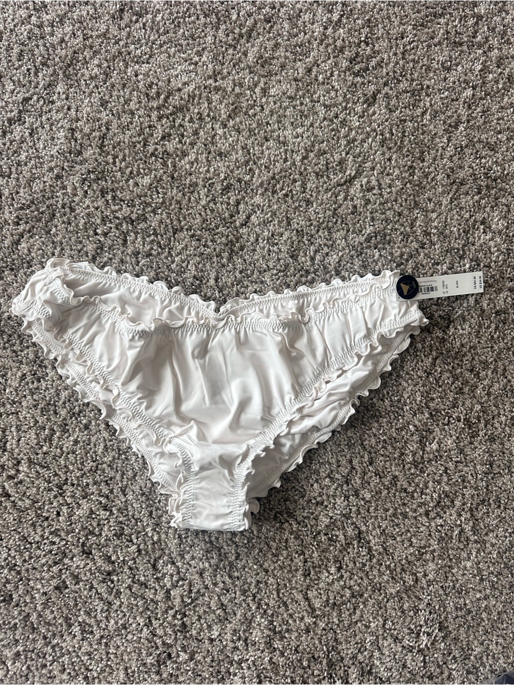 Victoria's Secret White Ruffled Bikini Bottoms XL
